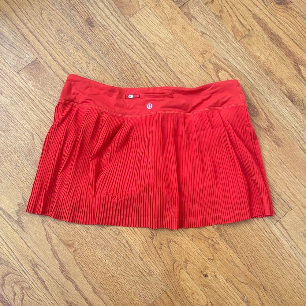 Lululemon Athletica Red Athletic Skirt with built in shorts 10